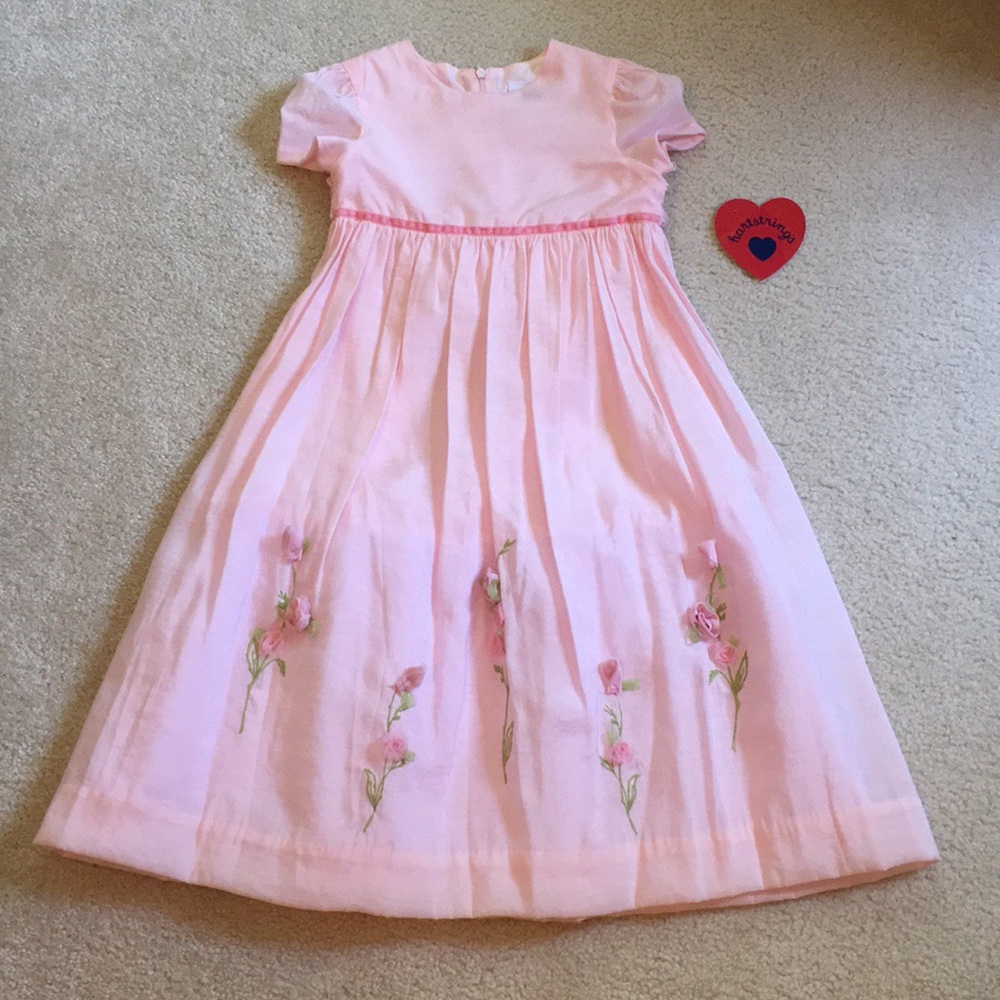 NWT gorgeous Hartstrings embroidered rose dress